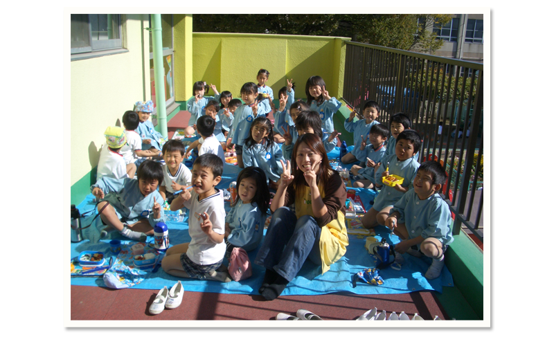 ベランダでピクニック